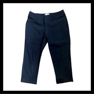 European designer Somi black crepe capri pant size 6